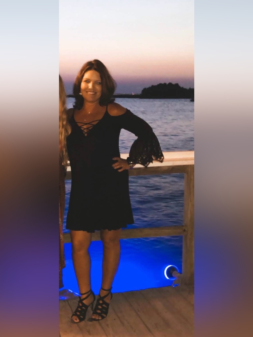 Boston Proper Black Cold-Shoulder Little Black Dress